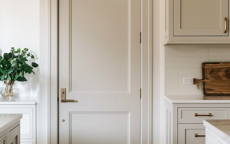 Freshly painted interior door and trim